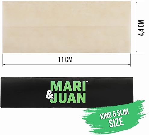 Mari & Juan Long Papers I 24 Heftchen mit je 32 Slim King Size Blättchen, braun und ungebleicht für den längeren Genuss - Mari & Juan