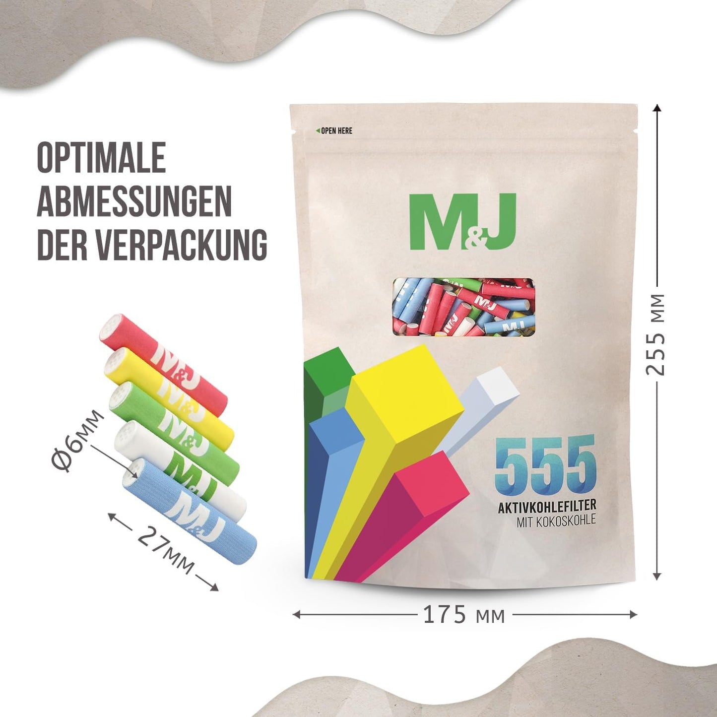 555 Aktivkohlefilter Slim Size (6 mm)