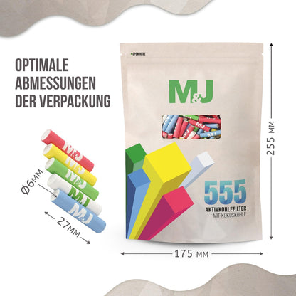 555 Aktivkohlefilter Slim Size (6 mm)