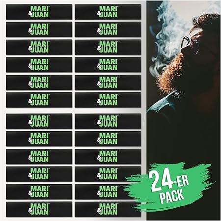 Mari & Juan Long Papers I 24 Heftchen mit je 32 Slim King Size Blättchen, braun und ungebleicht für den längeren Genuss - Mari & Juan