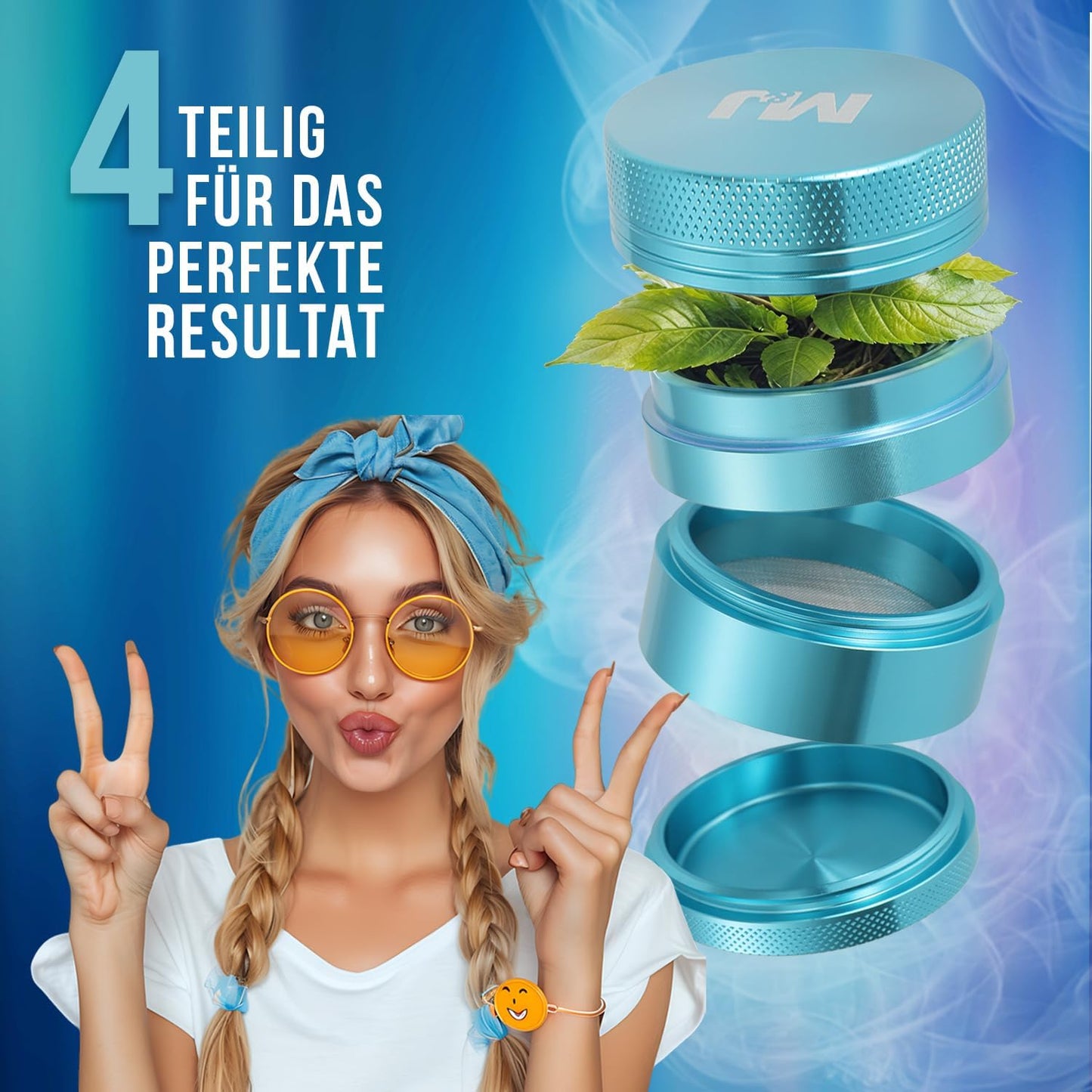 Grinder (ø5 cm) Aluminium blau