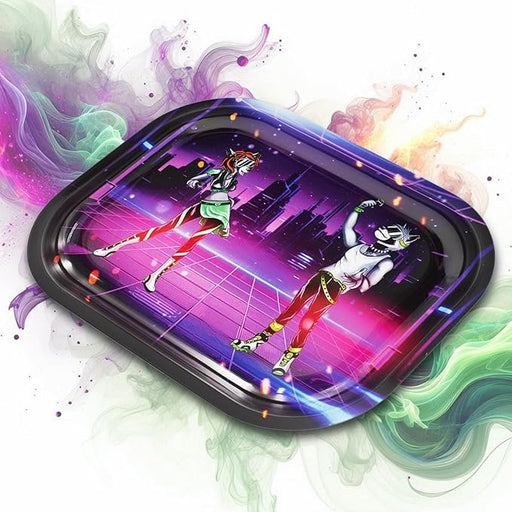 Mari & Juan Rolling Tray futuristisches Rolltablett mit Mari und Juan Design I Metall Drehunterlage in Lila und Schwarz I Perfekte Mischschale zur Organisation und Sauberkeit deiner Utensilien - Mari & Juan