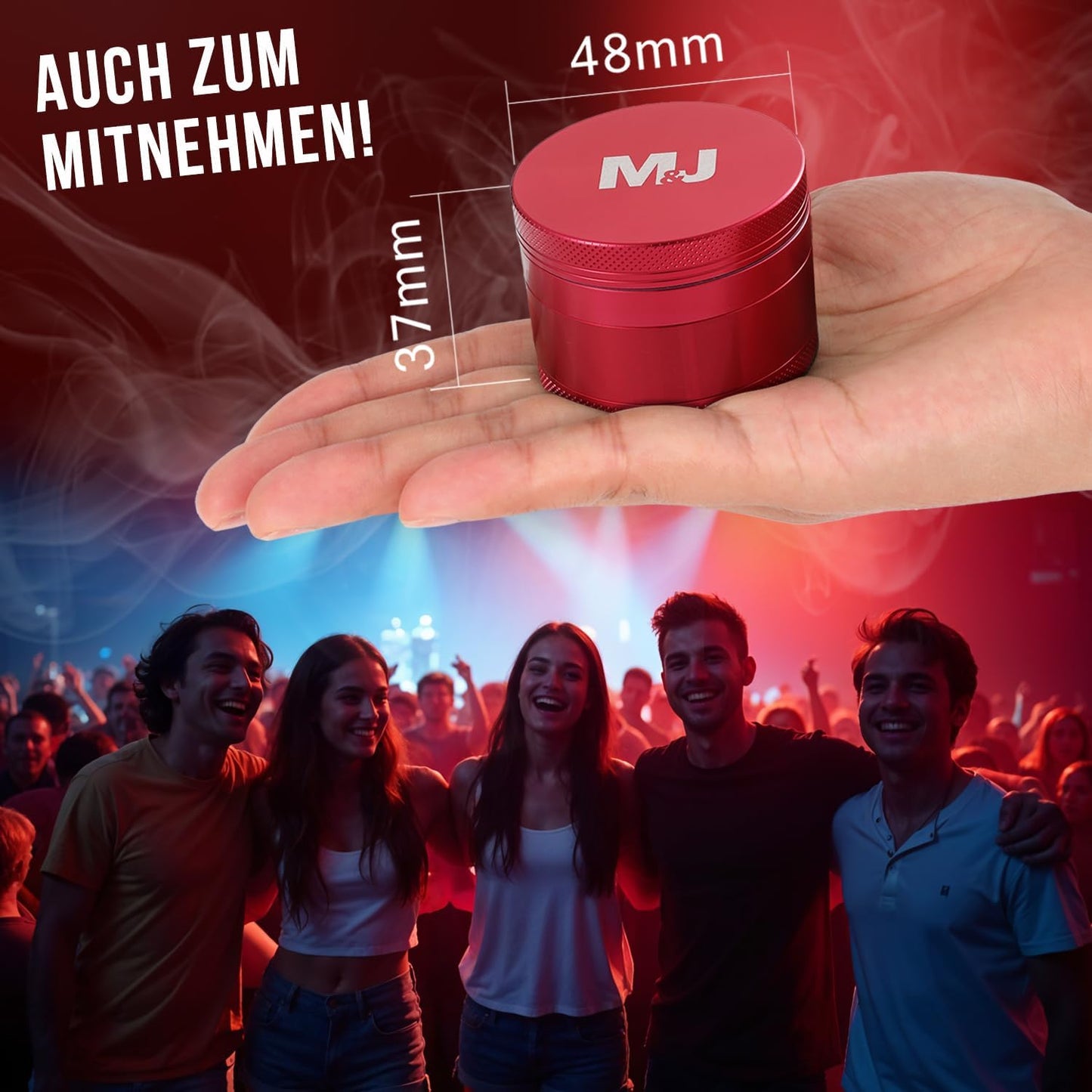 Grinder (ø5 cm) Aluminium rot