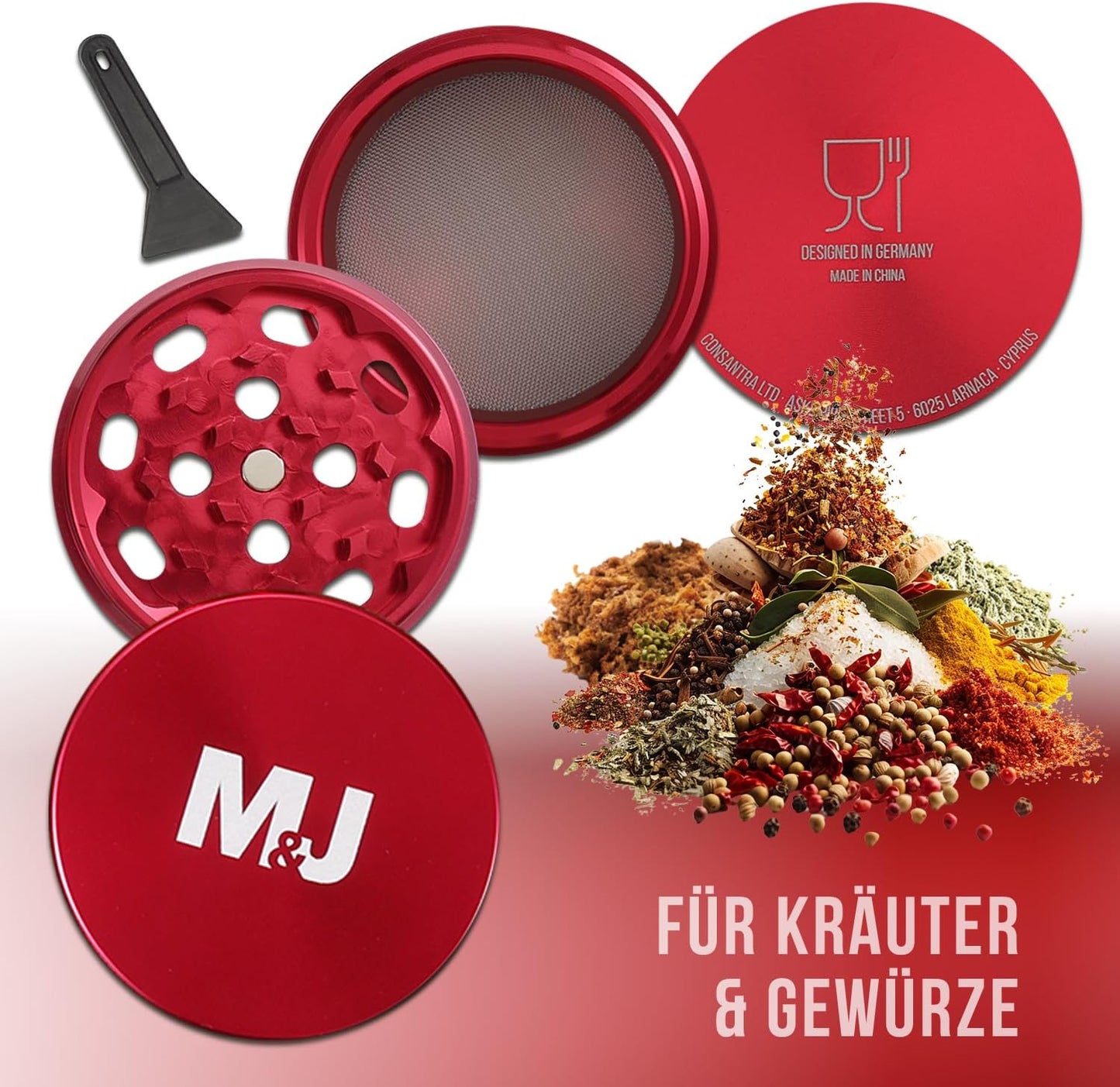 Grinder (ø5 cm) Aluminium rot