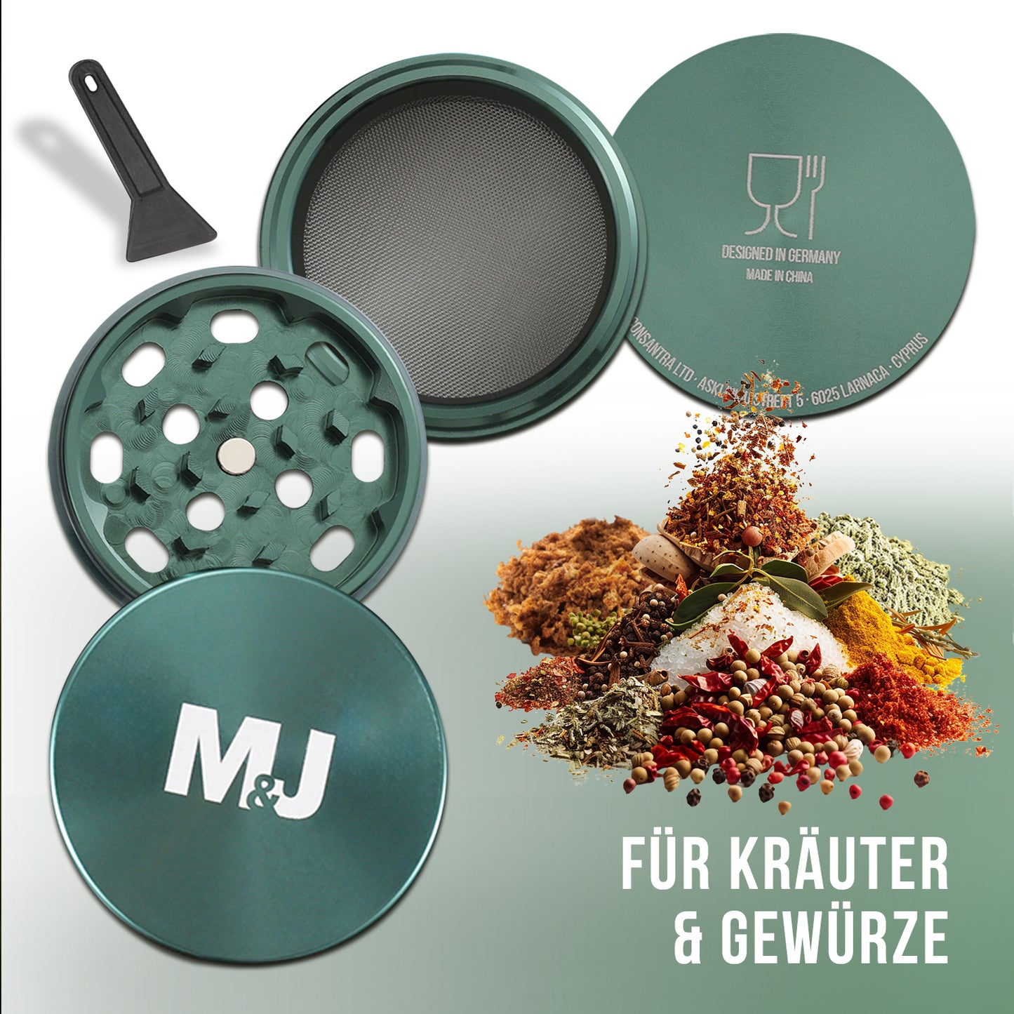 Grinder (ø5 cm) Aluminium grün