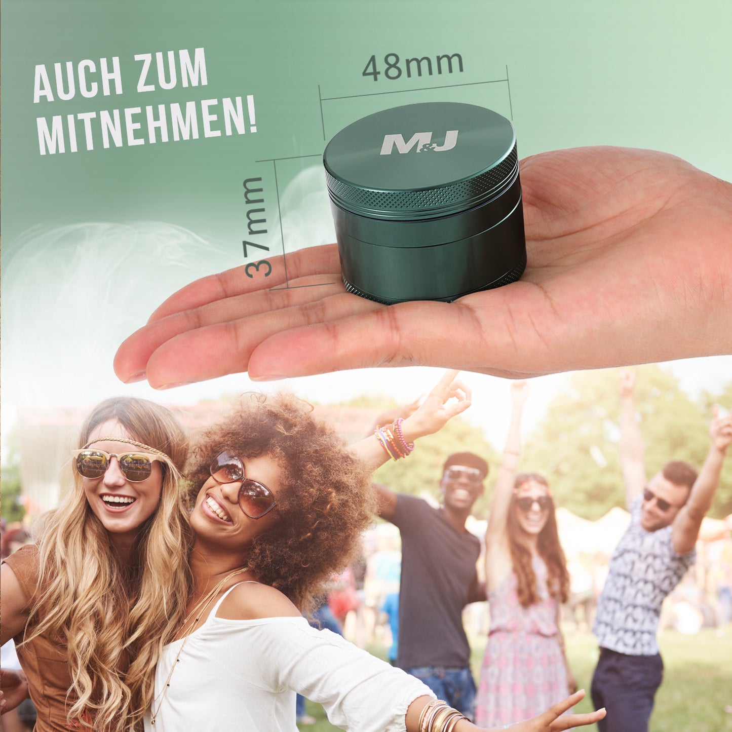 Grinder (ø5 cm) Aluminium grün